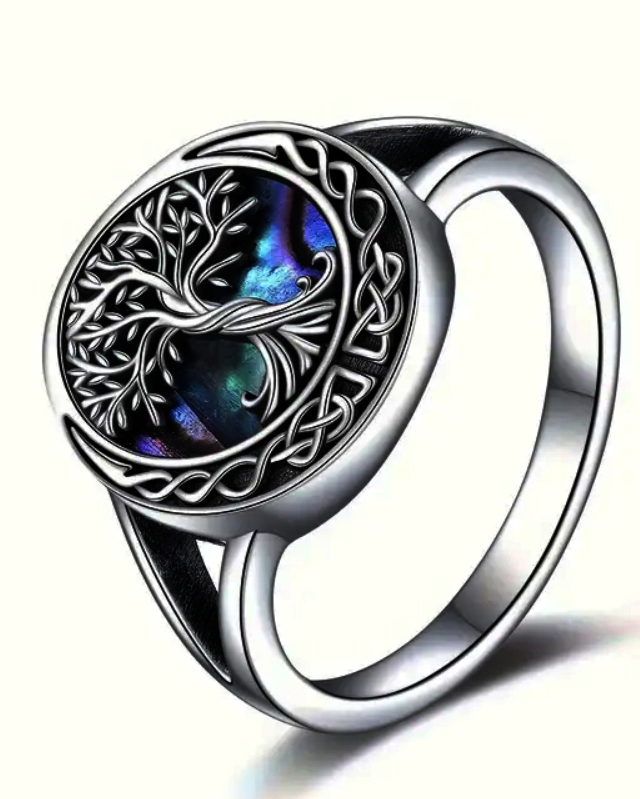 Usa Mclaren Llc Tree Of Life Ring Sterling Silvery Celtic Knot Tree Of Life Ring Family Tree Jewelry Women's Gift